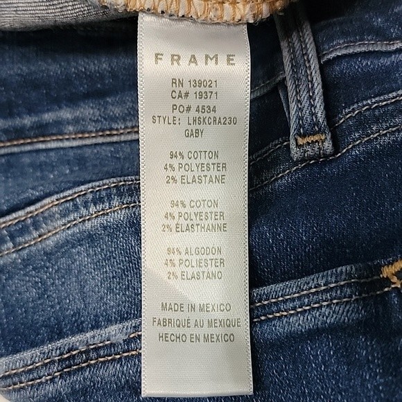 FRAME Le High Skinny Crop Gaby Distressed Jeans size 27 - Picture 9 of 9